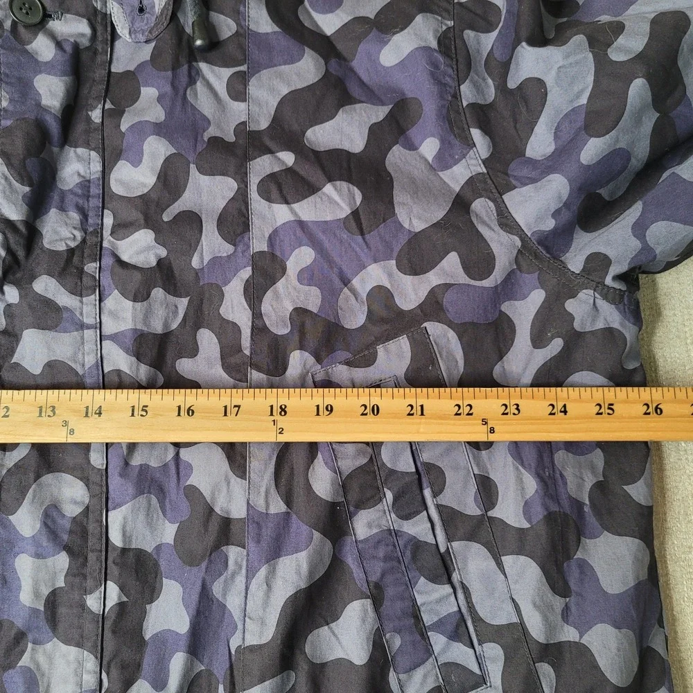 London Fog Jacket Mens L Blue Camo Winning Edge Full Zip Vintage Windbreaker‎
